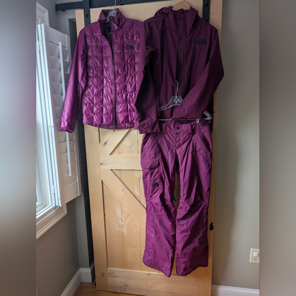 The North Face Purple Jacket and Pants Set